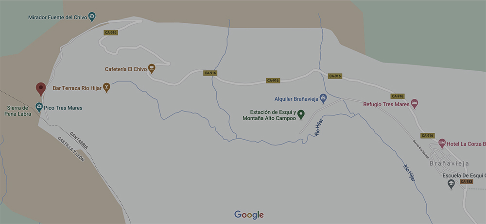 Mapa del acceso al Mirador de la Fuente del Chivo, Cantabria